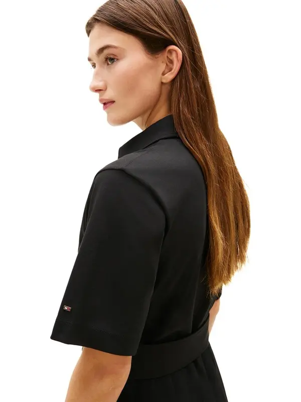 Gold-Tone Button Midi Shirt Dress 2 Image