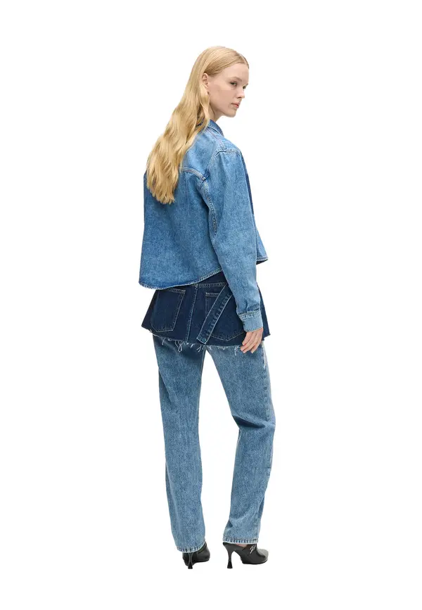 Layered High-Rise Straight Jeans 4 Image