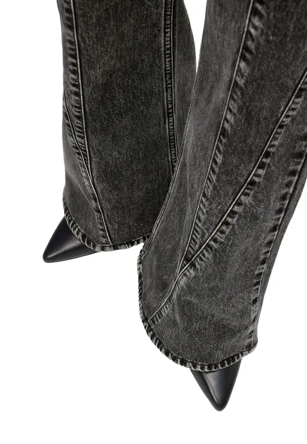 Seamed High-Rise Flared Jeans 1 Image