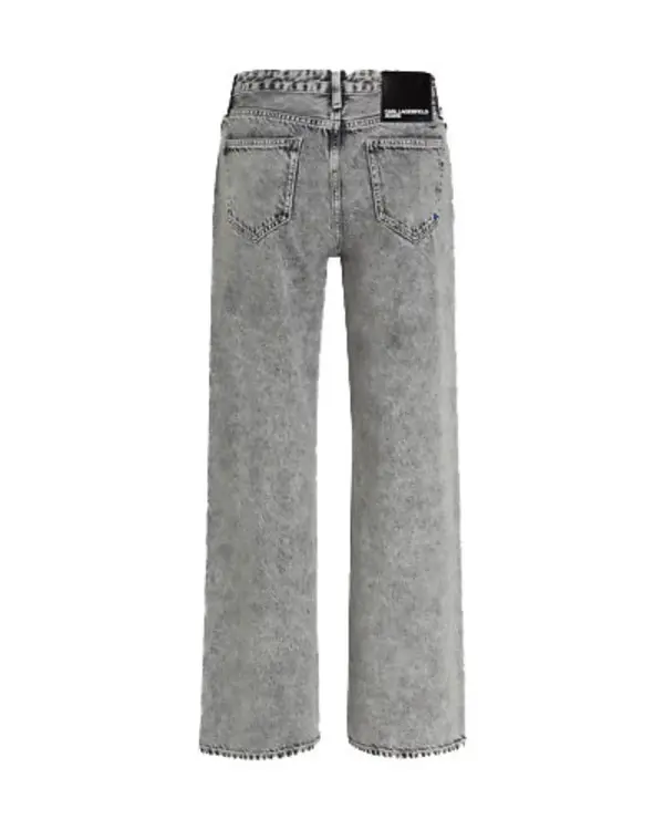 Relaxed Fit High Waist Denim Trousers 1 Image