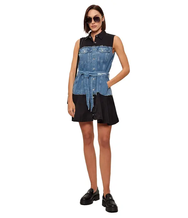 Sleeveless Denim Dress 1 Image