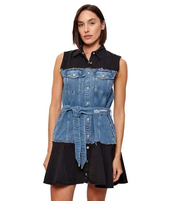 Sleeveless Denim Dress 3 Image