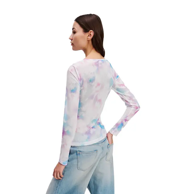 Floral-Print Mesh T-shirt 1 Image