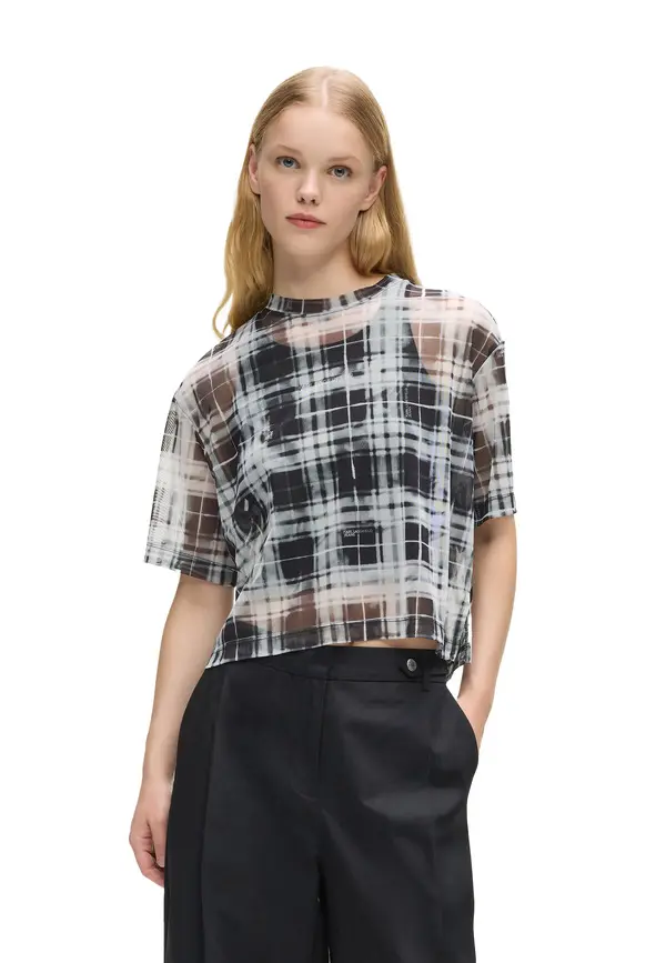 Checked Mesh T-shirt 3 Image