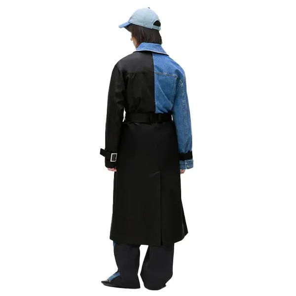 Denim-Panelled Belted Jacket 2 Image