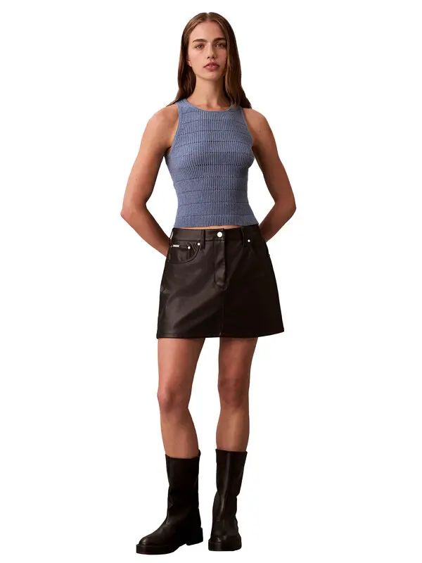 Rib-Knit Pointelle Tank Top 1 Image