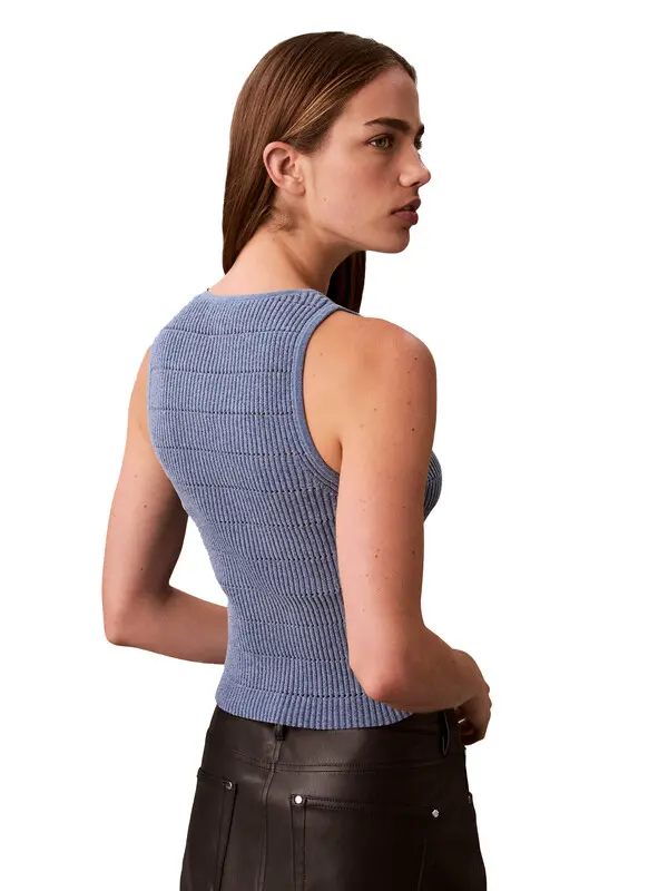 Rib-Knit Pointelle Tank Top 2 Image
