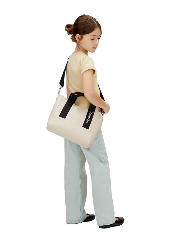Kids Girls Canvas Crossbody Logo Tote Bag 3 Image