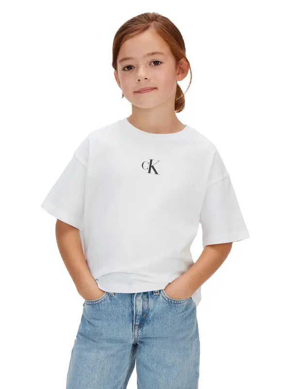 Kids Girls Mini Monogram Cropped T-Shirt 2 Image