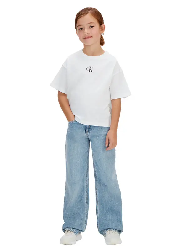 Kids Girls Mini Monogram Cropped T-Shirt 3 Image