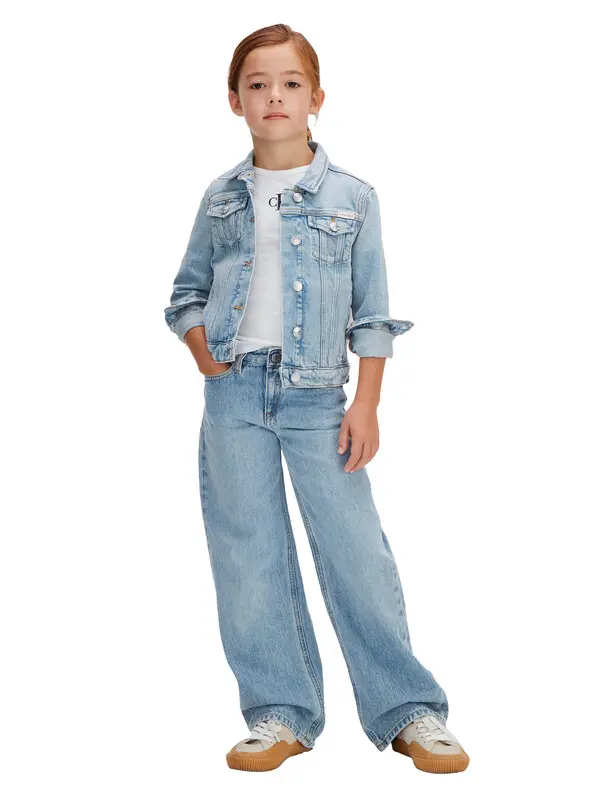 Kids Girls High Rise Wide Leg Jeans 4 Image
