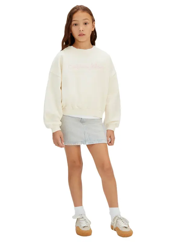 High Rise Light Wash Denim Mini Skirt 1 Image