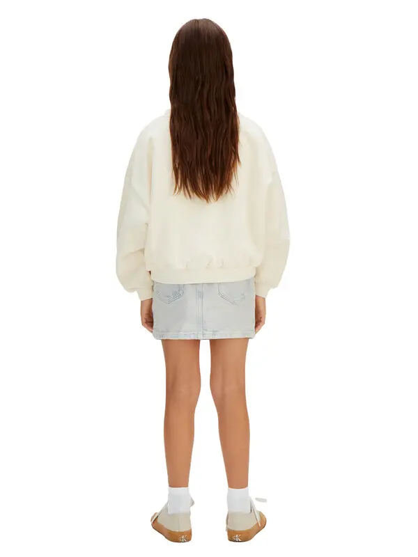 High Rise Light Wash Denim Mini Skirt 3 Image