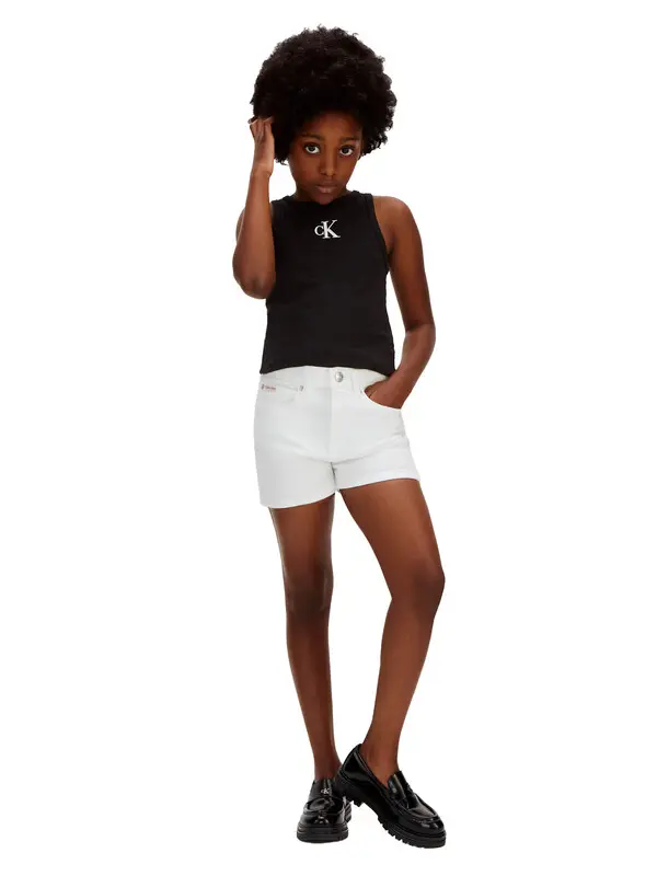 Kids Girls High Rise Denim Shorts 3 Image