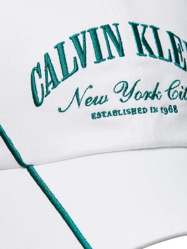 Baseball Cap with Green New York City Logo and Piping Detail 3 Image
