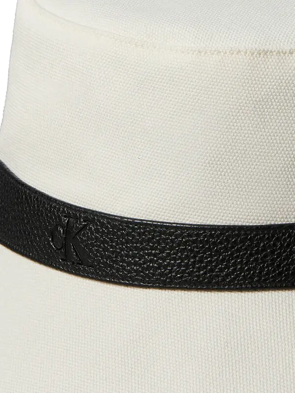 Canvas Bucket Hat with Leather Trim 2 Image