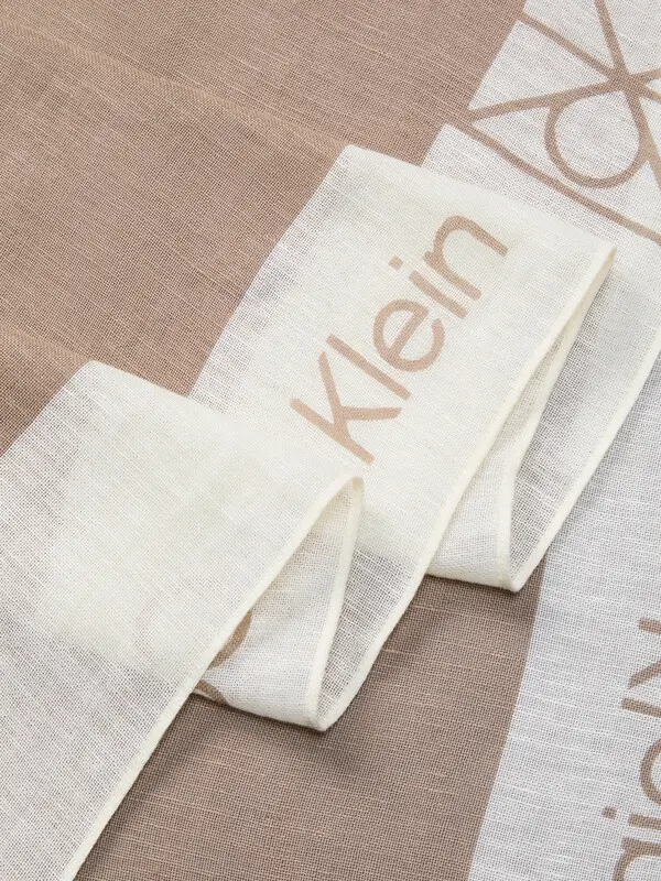 Logo Border Linen-Blend Scarf 1 Image