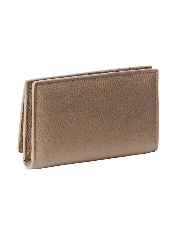 Pebble Leather Monogram Hardware Trifold Wallet 2 Image