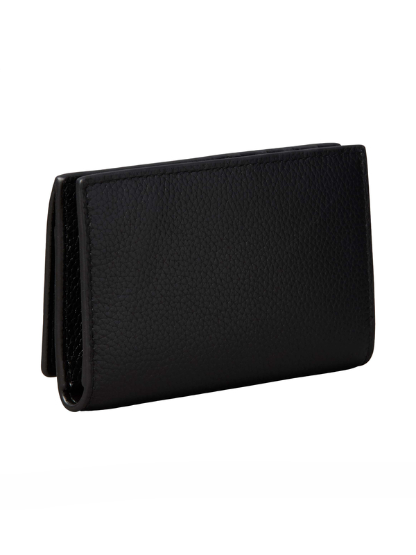 Pebble Leather Monogram Hardware Trifold Wallet 1 Image