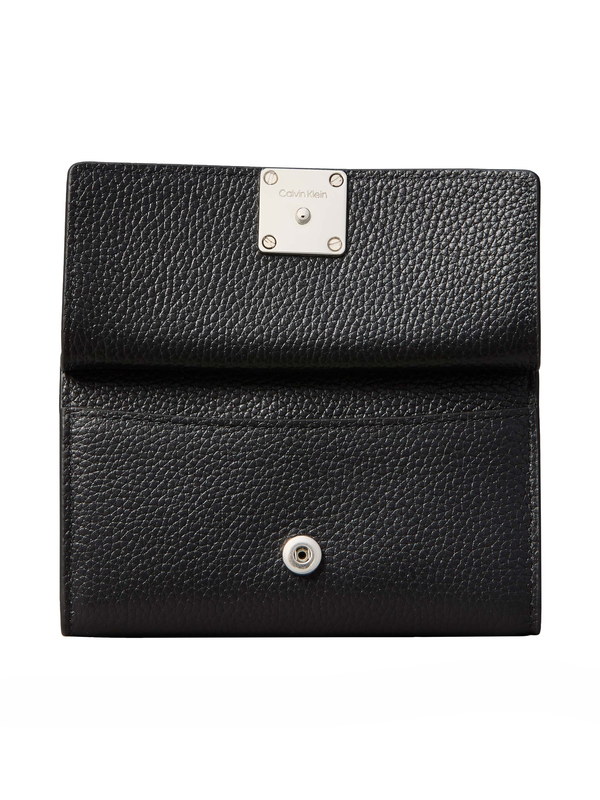 Pebble Leather Monogram Hardware Trifold Wallet 2 Image