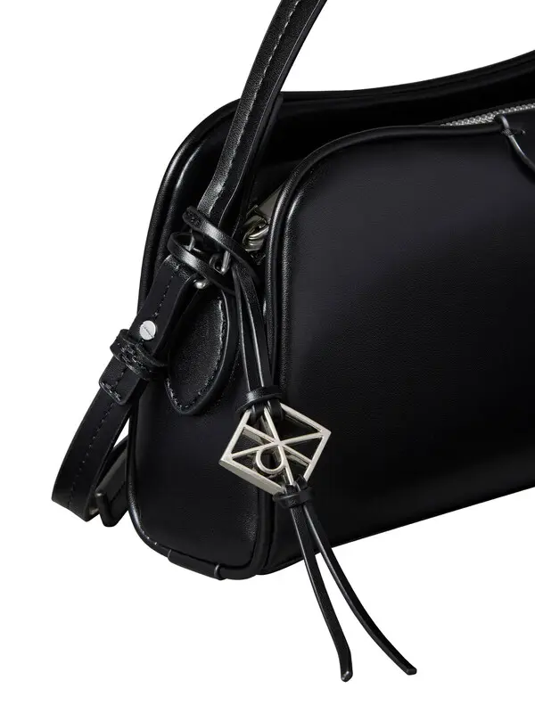Dual-Strap Minimalist Smooth Leather Crossbody Bag 2 Image