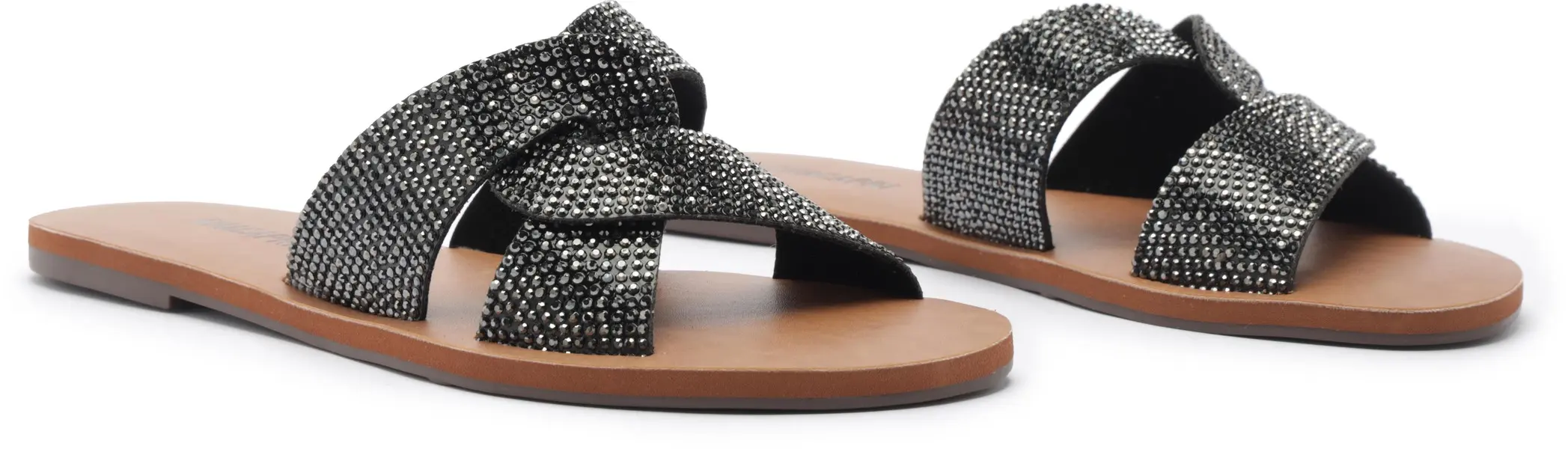Crystal Embellished Criss-Cross Slipper 4 Image