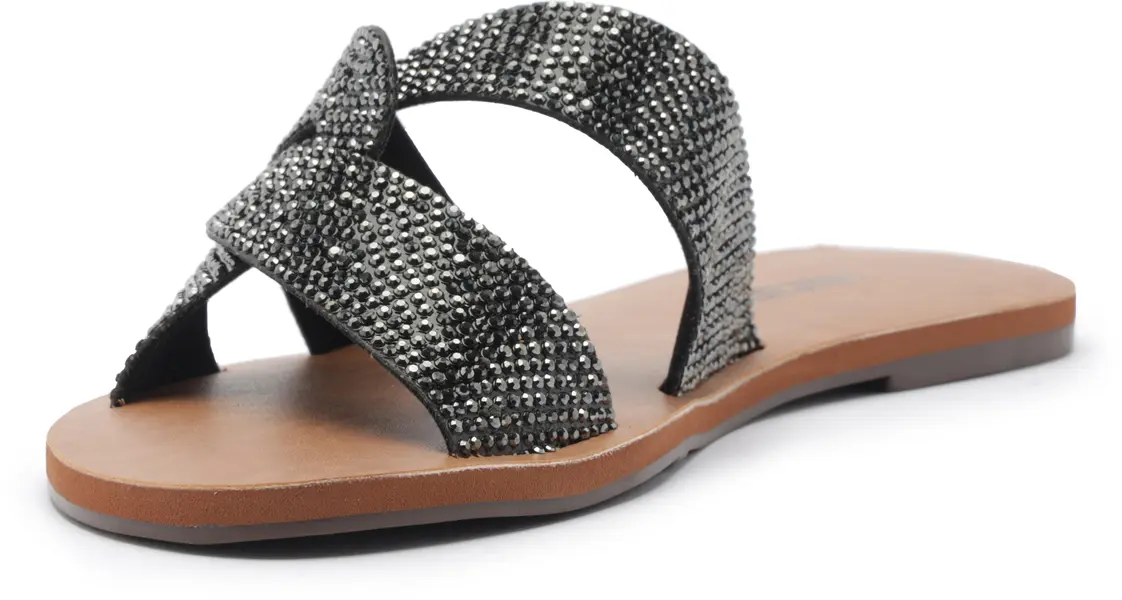 Crystal Embellished Criss-Cross Slipper 5 Image