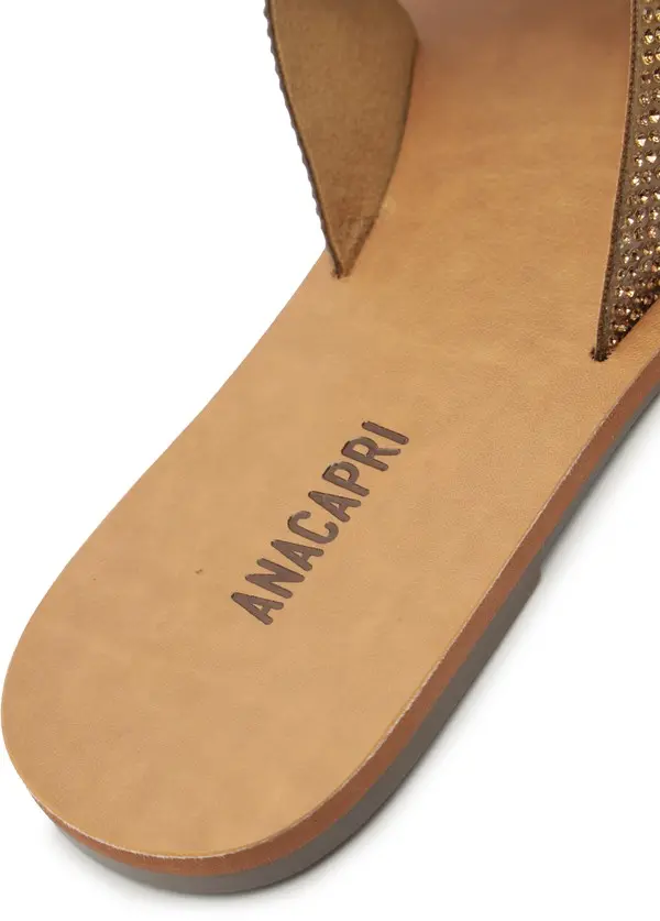 Bronze Crystal Embellished Criss-Cross Slipper 2 Image
