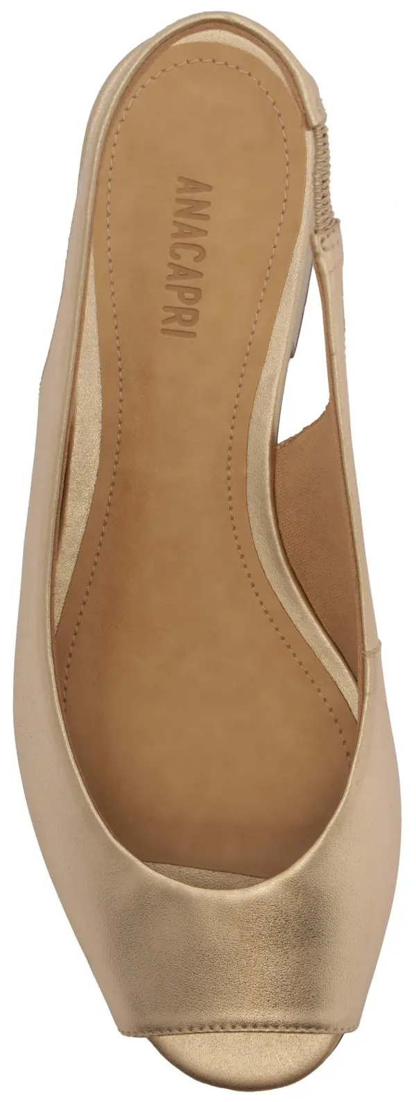 Peep Toe Slingback Leather Block Heeled Metallic Sandal 4 Image