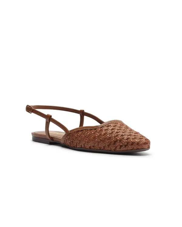 Woven Pointed Toe Slingback Ballerinas 1 Image