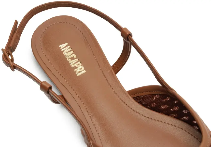 Woven Pointed Toe Slingback Ballerinas 2 Image