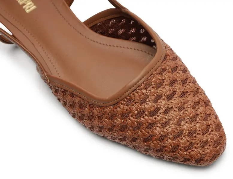 Woven Pointed Toe Slingback Ballerinas 3 Image
