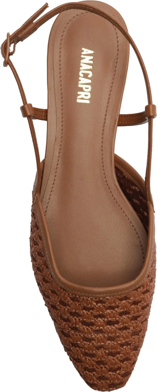Woven Pointed Toe Slingback Ballerinas 4 Image