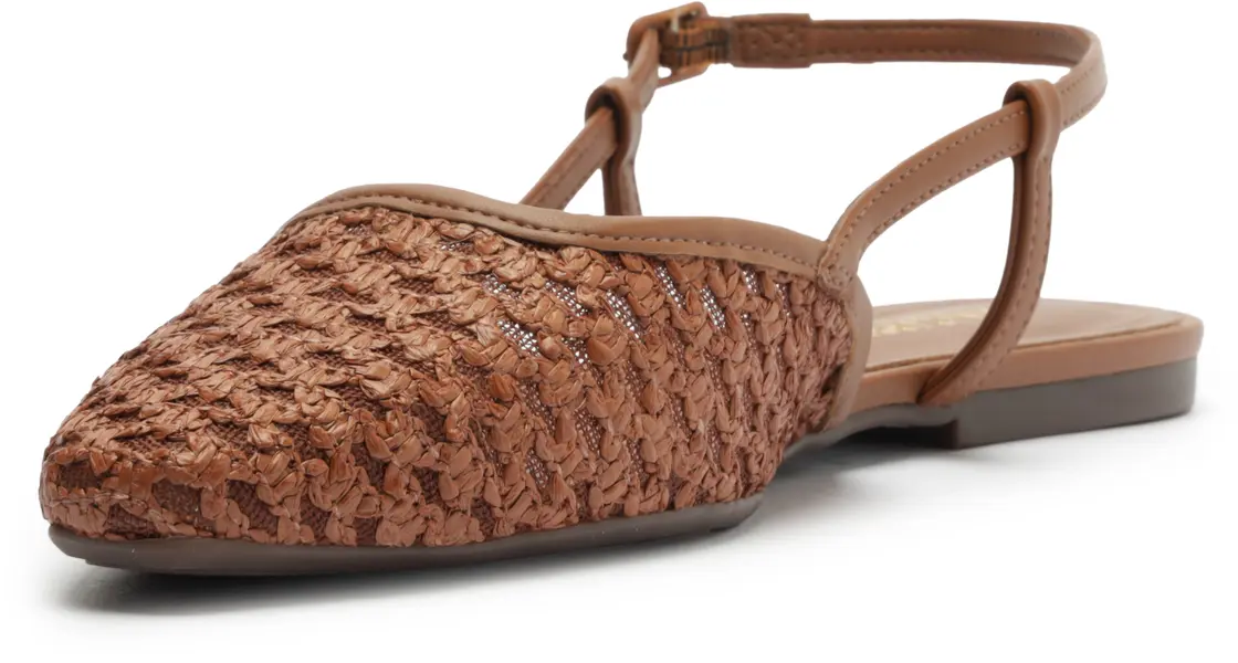 Woven Pointed Toe Slingback Ballerinas 6 Image