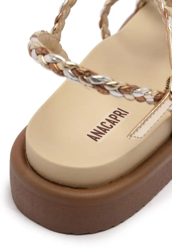 Platform Braided Straps Woven Sandals 1 Image