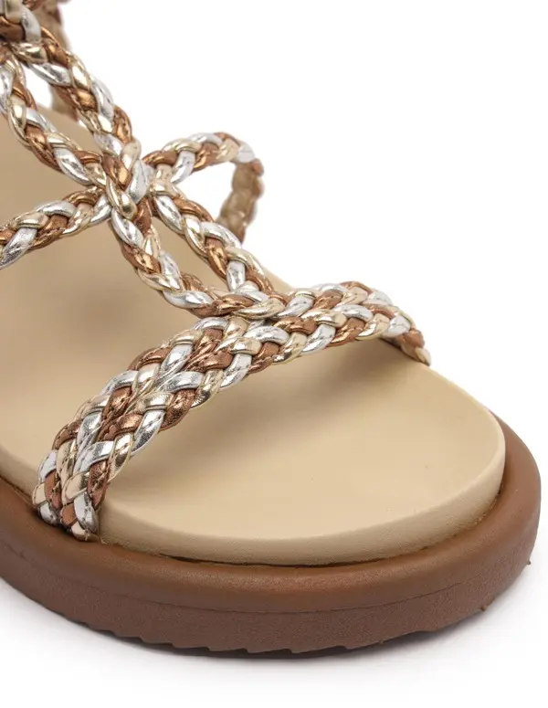 Platform Braided Straps Woven Sandals 2 Image