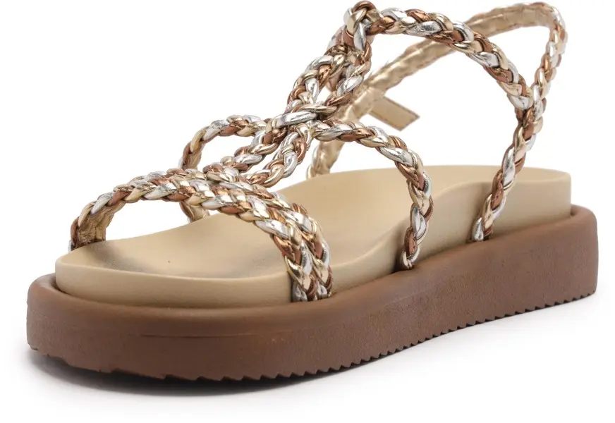 Platform Braided Straps Woven Sandals 4 Image