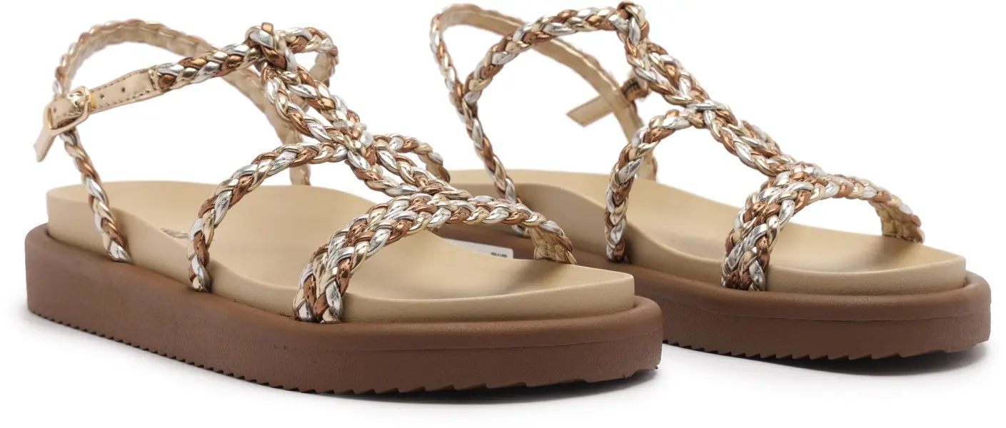 Platform Braided Straps Woven Sandals 5 Image