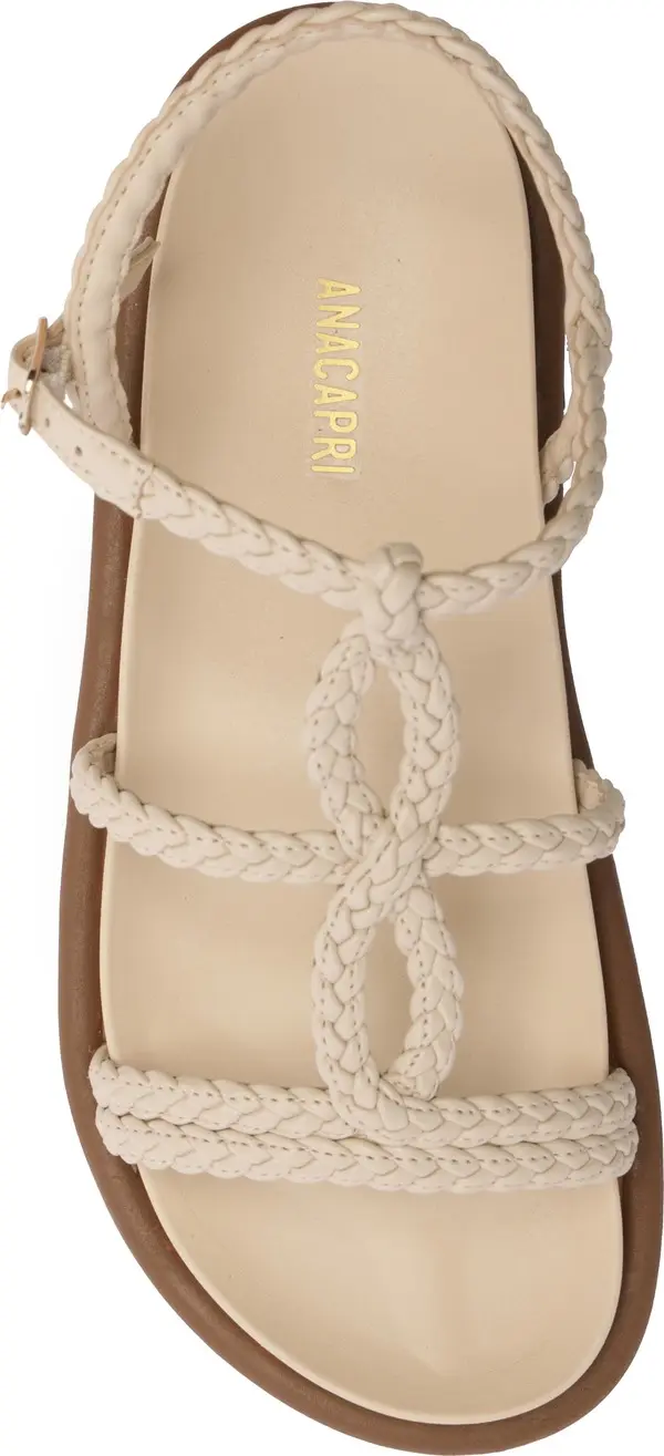 White Platform Braided Straps Woven Sandals 3 Image