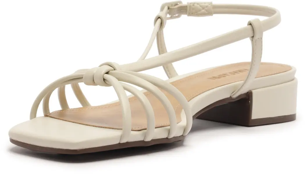 Low Block Heel Sandal with Knot Detail 4 Image