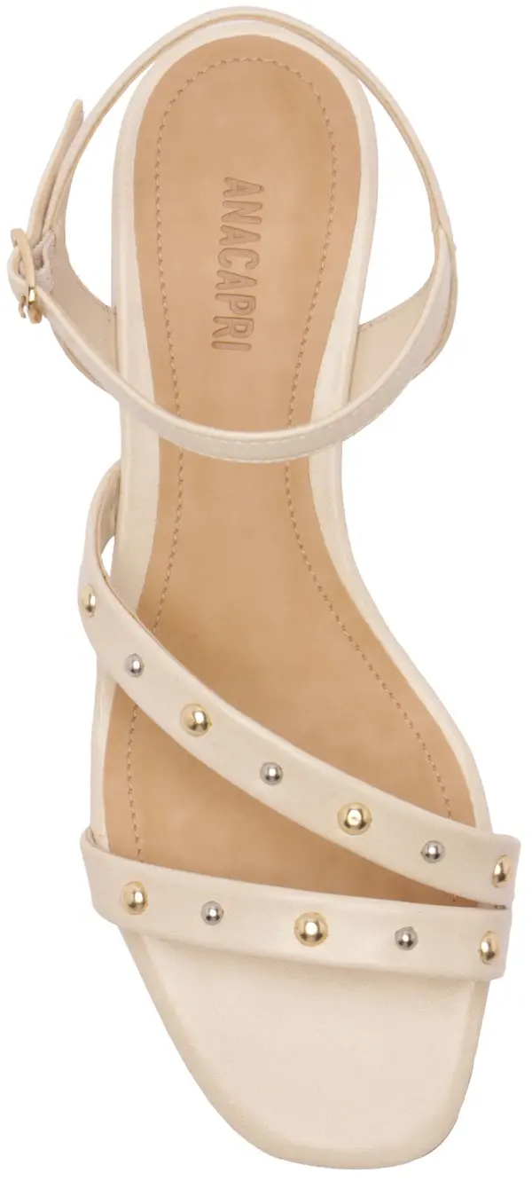 Leather Block Heel Sandal with Studded Straps 4 Image