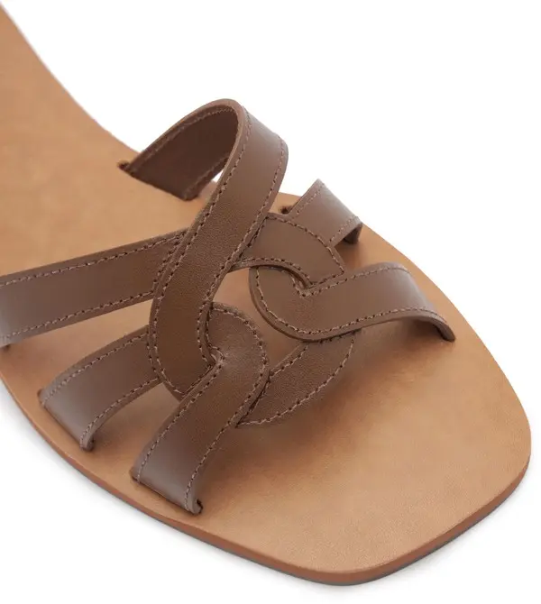 Flat Slipper with Tanned Leather Straps 3 Image