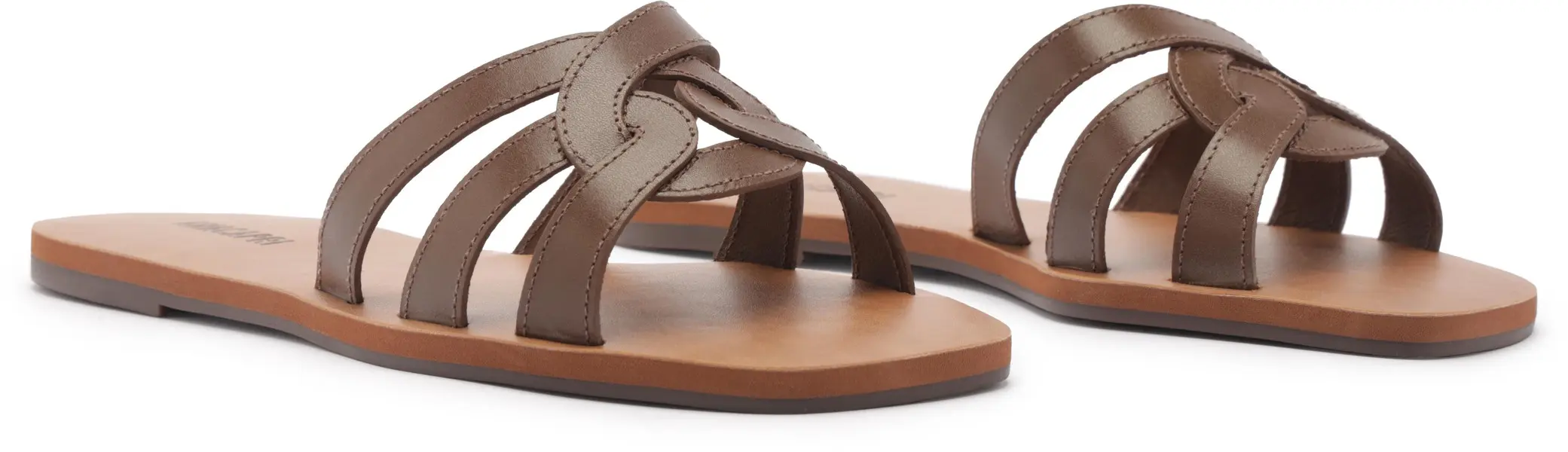 Flat Slipper with Tanned Leather Straps 5 Image