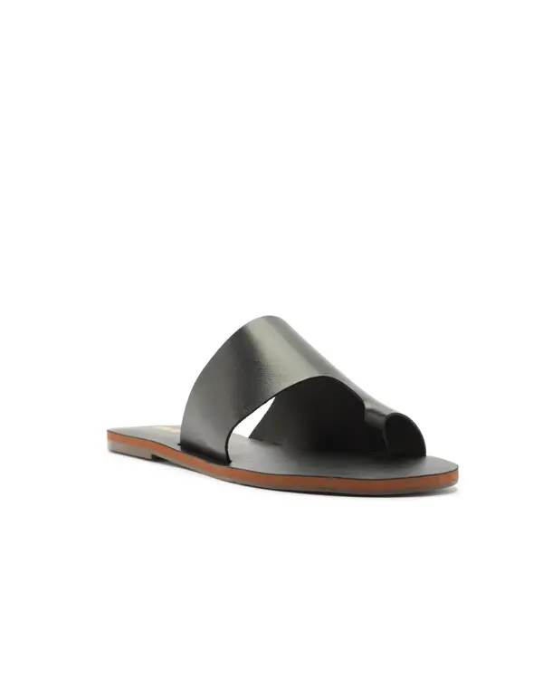 Leather Asymmetric Toe-Loop Slipper 1 Image