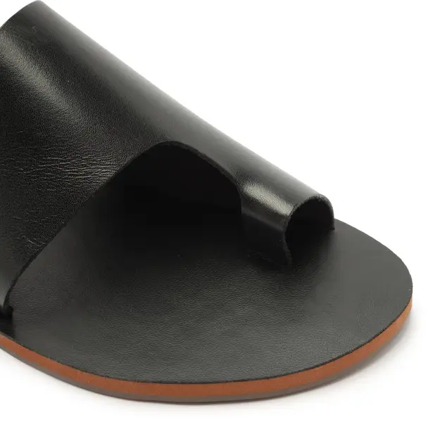 Leather Asymmetric Toe-Loop Slipper 3 Image
