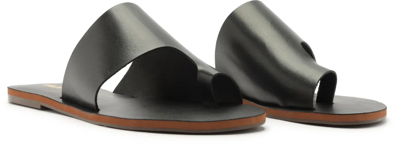 Leather Asymmetric Toe-Loop Slipper 4 Image