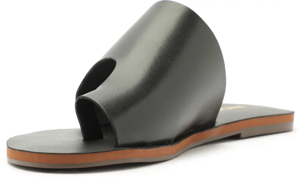 Leather Asymmetric Toe-Loop Slipper 5 Image