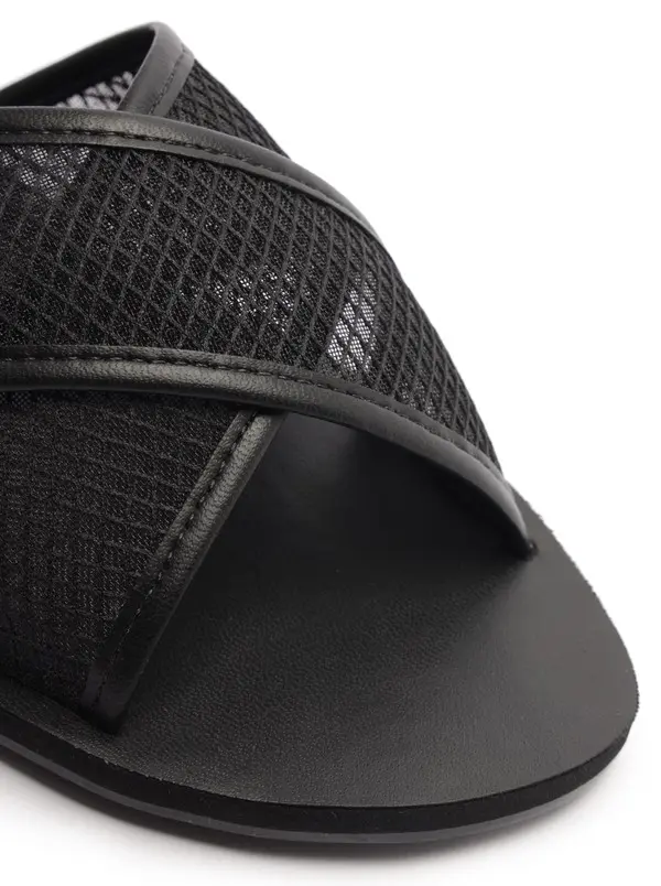 Mesh Crossed Straps Slipper 2 Image