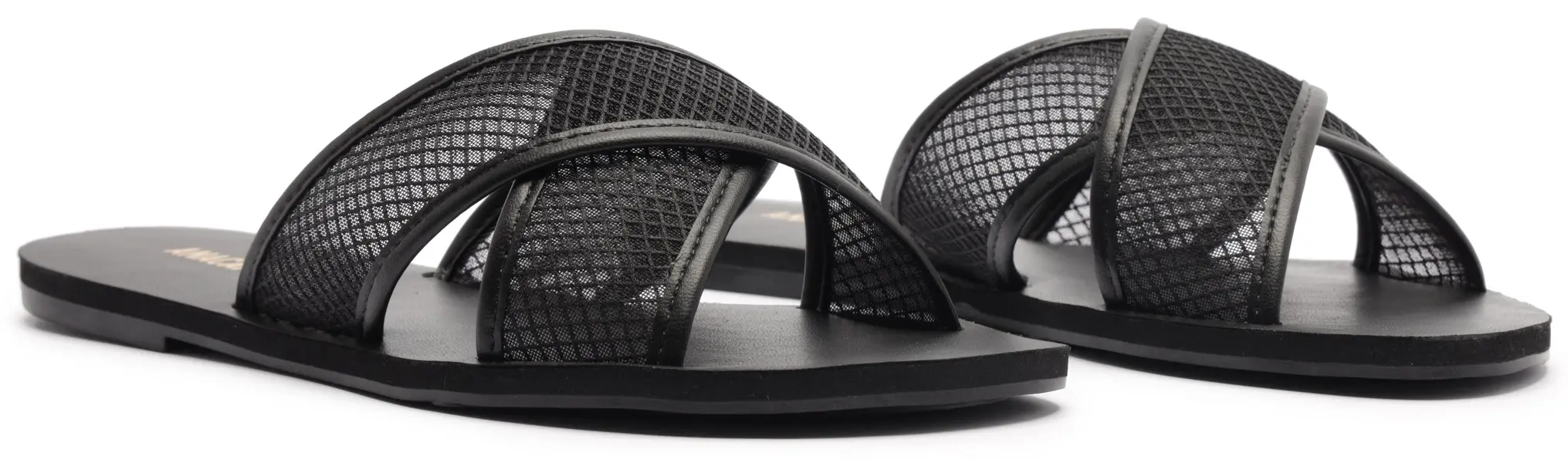 Mesh Crossed Straps Slipper 5 Image