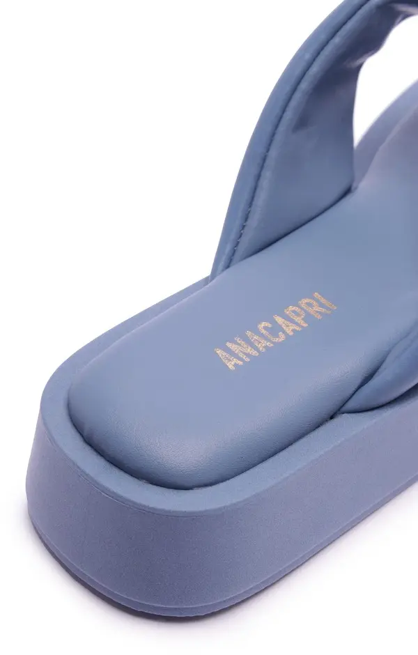 Blue Padded Flatform Thong Slipper 1 Image